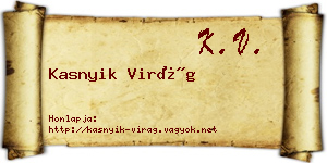 Kasnyik Virág névjegykártya